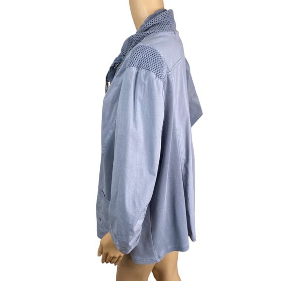 XCVI Wearables Fjord Light Blue Gray Zip Up Lagenlook Minimalist Jacket SZ 3X - Picture 7 of 10